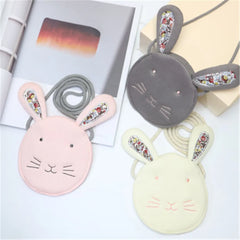Kids Coin Purse Bag Hobos Mini Small Cotton Fabric Cartoon Rabbit Solid