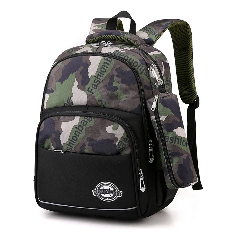 Boys Waterproof Camouflage Backpack for School
