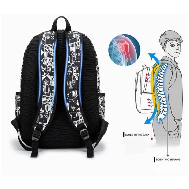 Children Printing School Backpack Large-Capacity Orthopedic Schoolbag