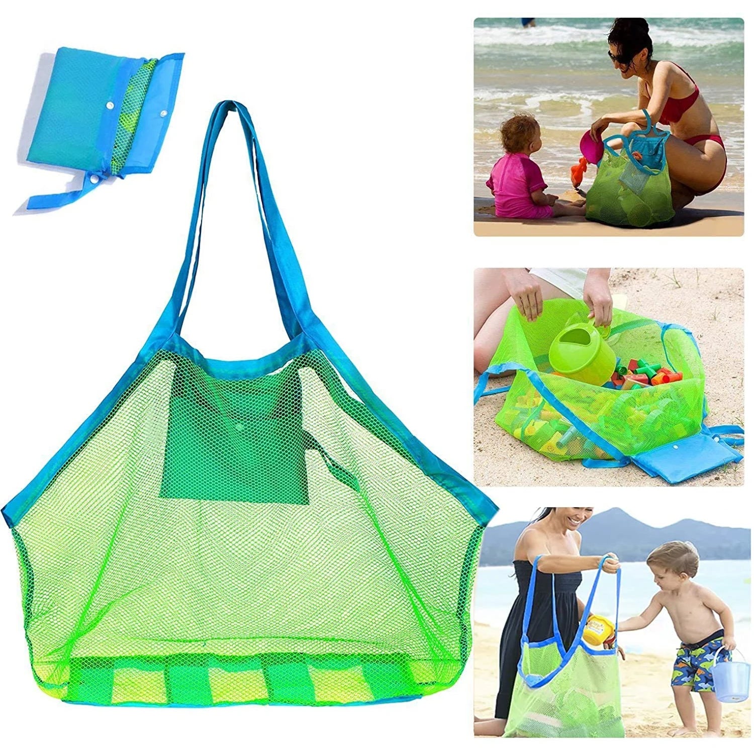 Kids Sand Away Mesh Bag Large Beach Towel Makeup Bag