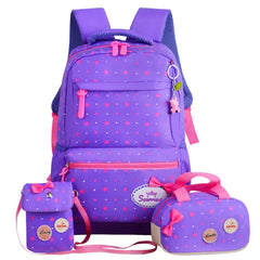 Girls Printing Rucksack Backpacks 3pcs Set Mochila Kids Travel Shoulder Bag