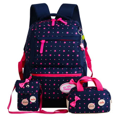Girls Printing Rucksack Backpacks 3pcs Set Mochila Kids Travel Shoulder Bag
