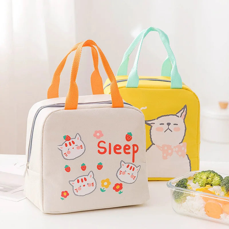 Kids Thermal Insulated Lunch Box Portable Cooler Bag Bento Pouch