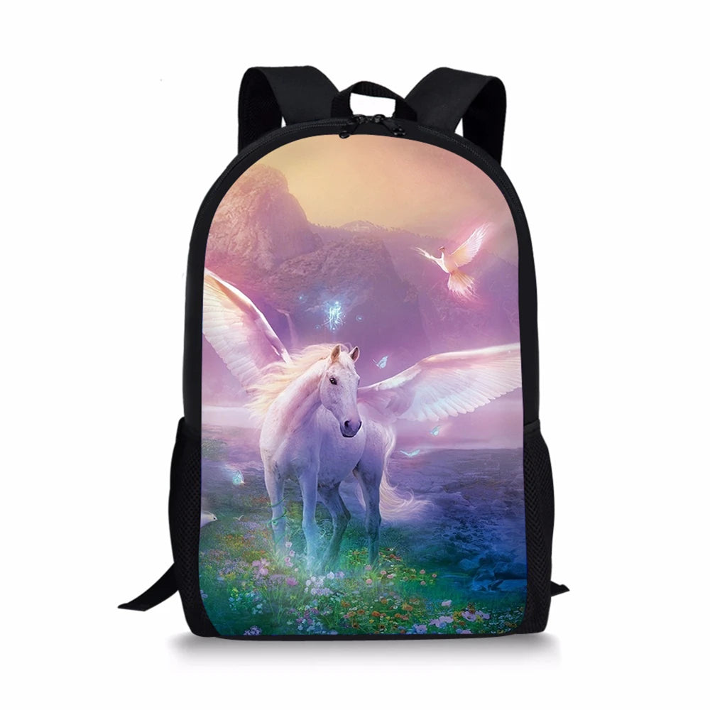 Unicorn Horses Pattern Toddler School Backpack