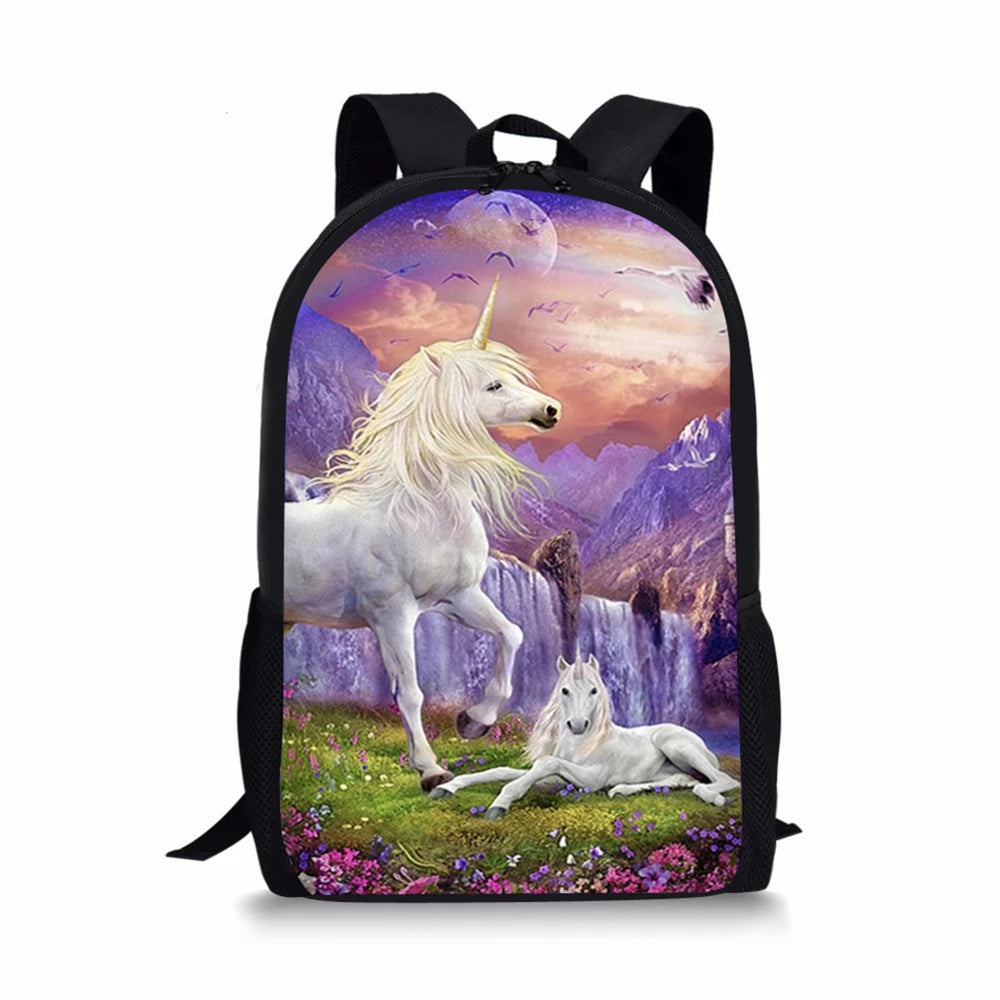 Unicorn Horses Pattern Toddler School Backpack