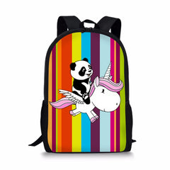 Kids Backpack Cute Panda Unicorn Pattern School Bag