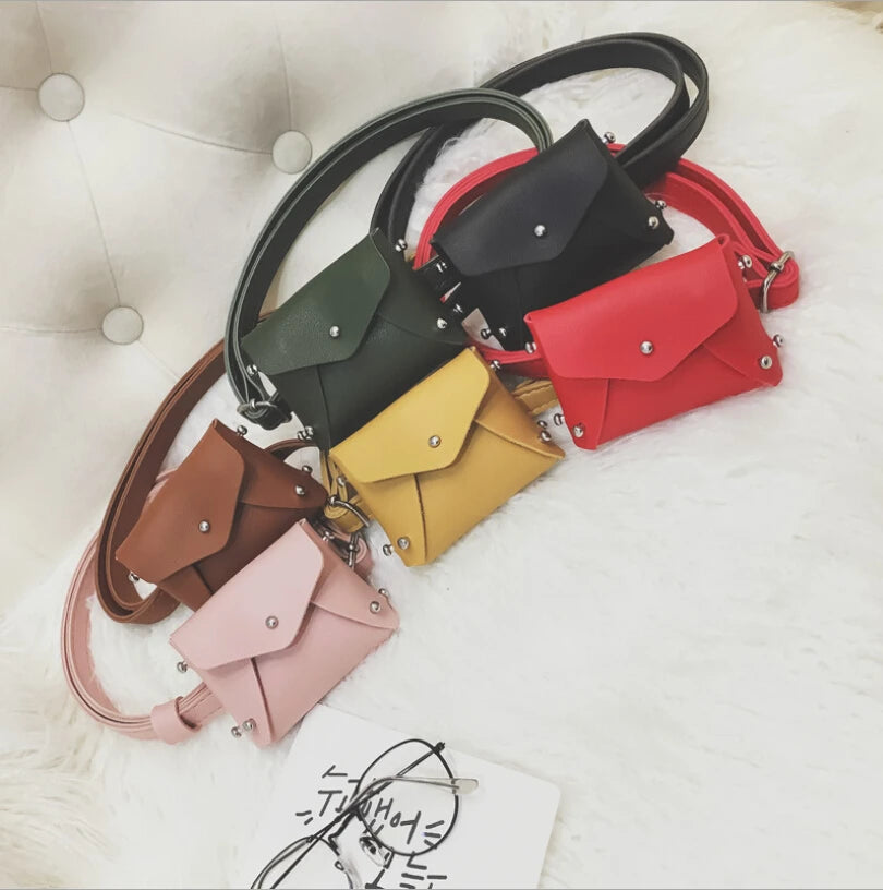 Kids Mini Square Bag Rivet Pouch Waist Packs