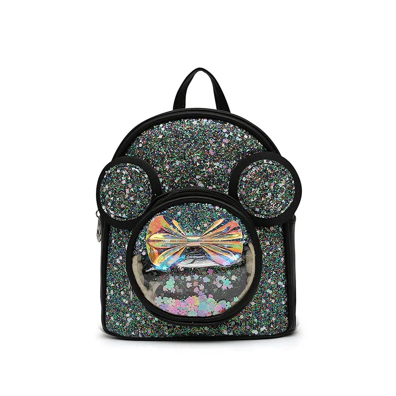 Children's Ear PU Sequin Bow Backpack for Girls