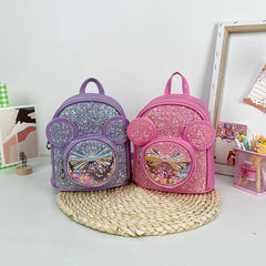 Children's Ear PU Sequin Bow Backpack for Girls