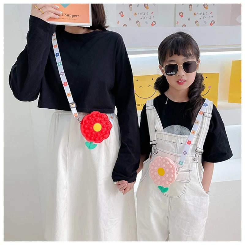 Children's Silicone Finger Decompression Crossbody Bag