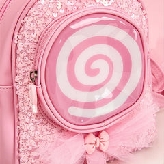 LED Light 3D Candy Jelly Leather Backpack Kids Bag