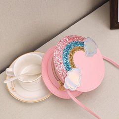 Kids Rainbow Coin Purse Mini Messenger Bag Clutch Bag