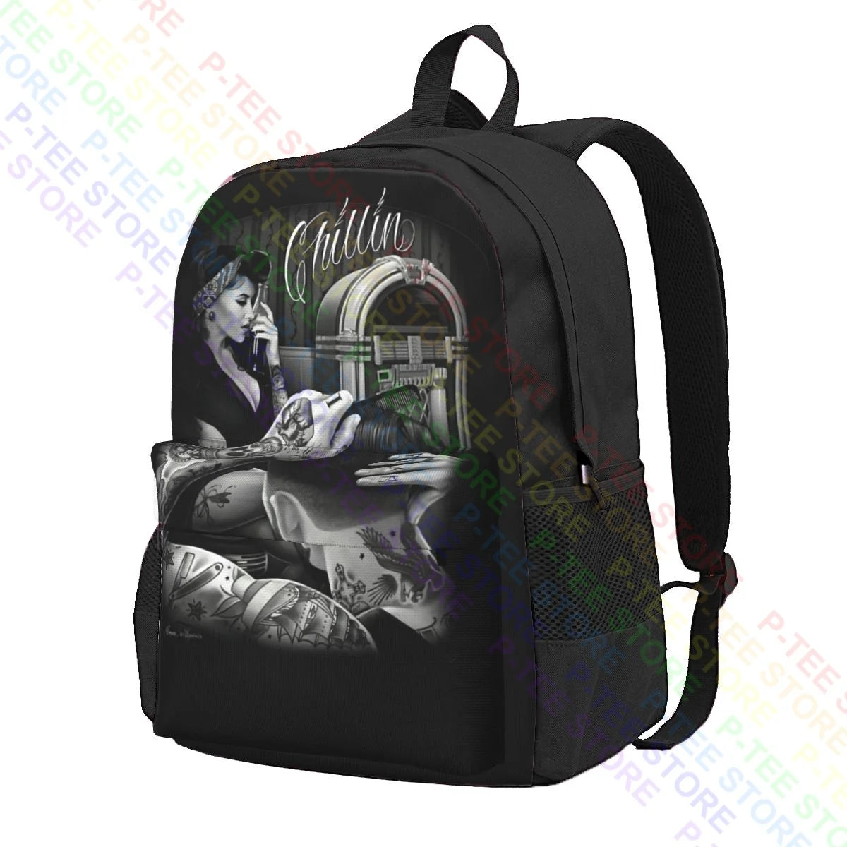 Chillin Barber Shop Fresh Cut David Gonzales Dga Large Capacity Backpack