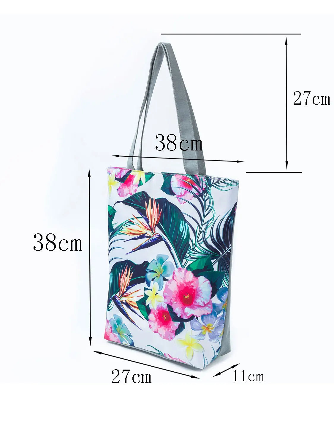 Chinese Leaf Shoulder Bag Women Floral Printed Polyester Summer Beach Shopping