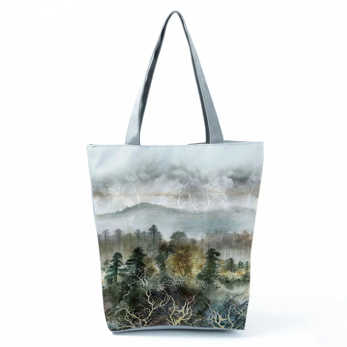 Chinese Landscape Women's Handbags Eco Totes High Capacity Gifts