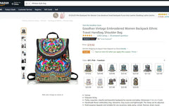 Chinese Vintage Embroidered Women Backpack Ethnic Travel Handbag