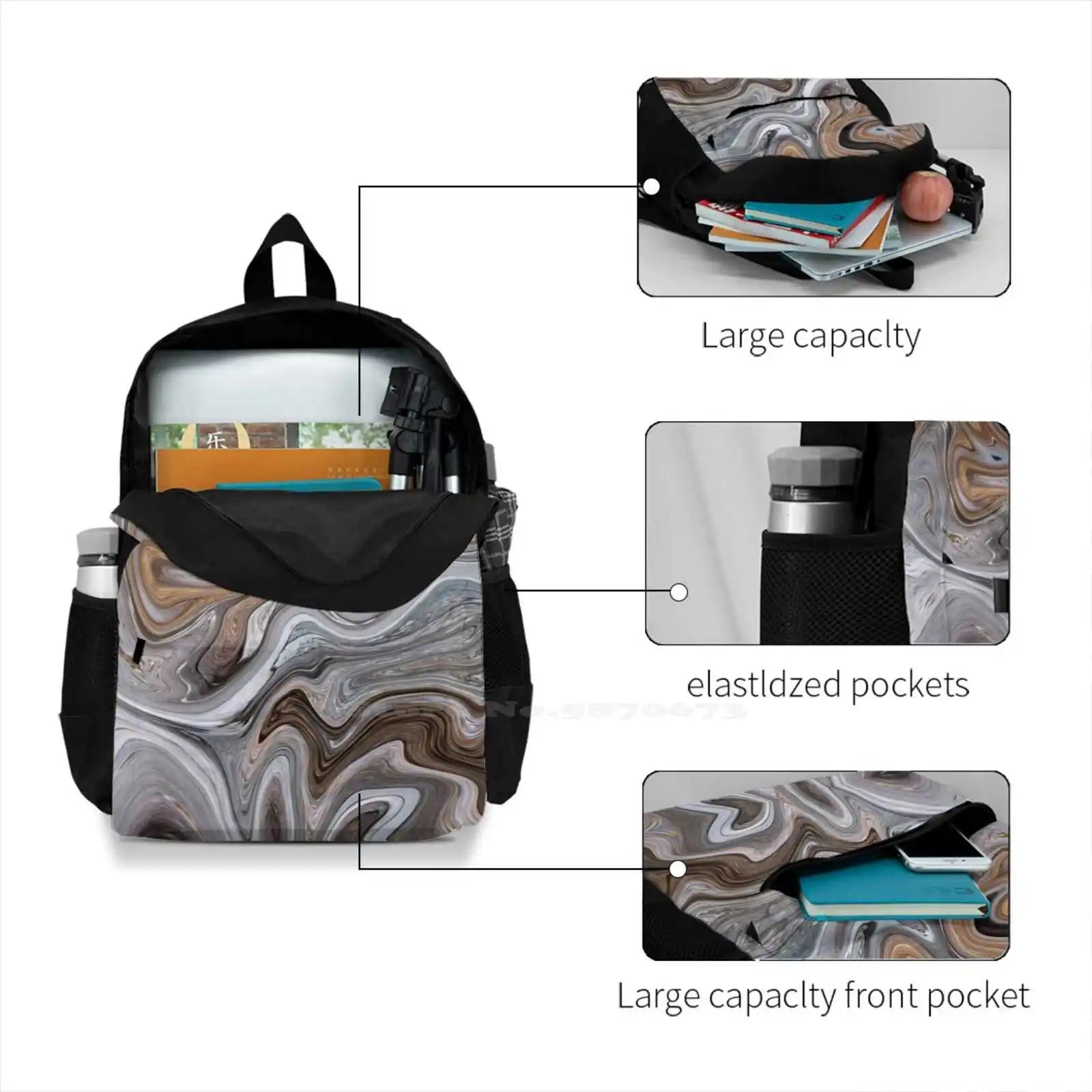 Chocomania & Vanilla Swirls Backpack for Men Women