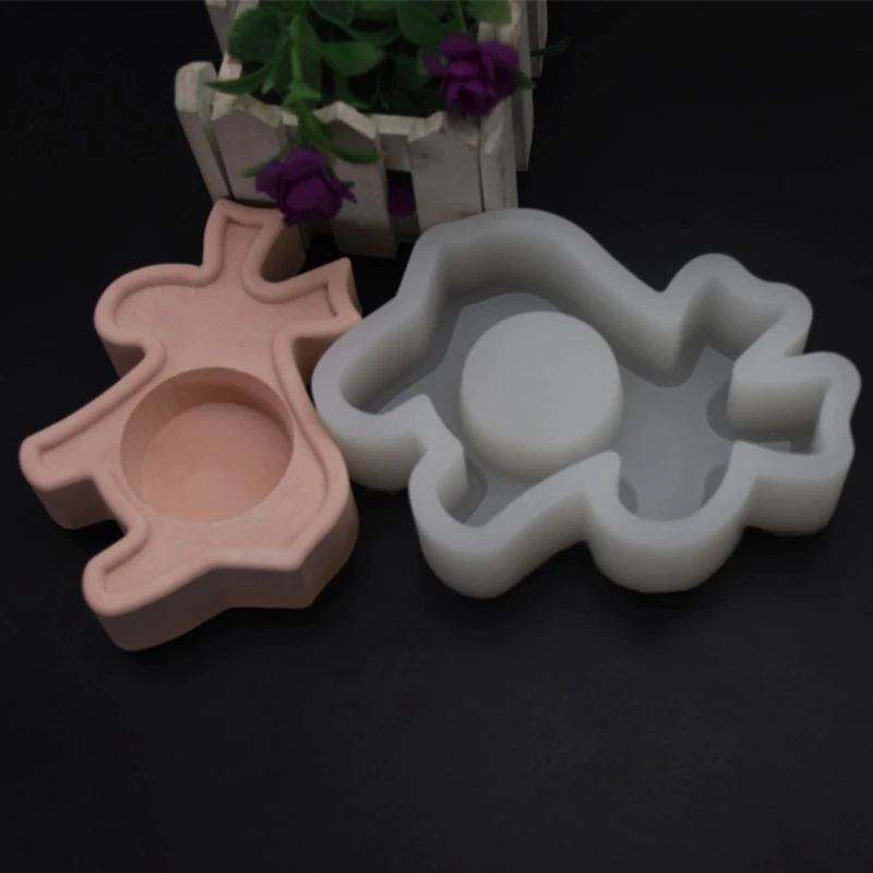 Christmas Candlestick Epoxy Resin Mold Candle Holder Silicone Mould