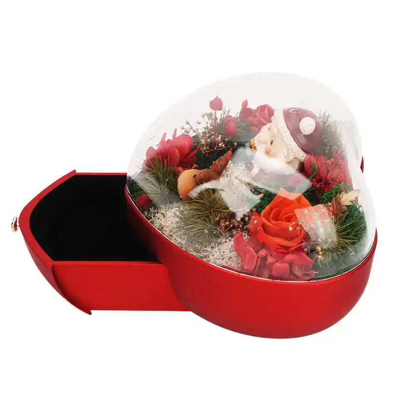 Christmas Flower Necklace Box Acrylic Cover Elaborate Store Accessories