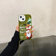 Christmas Protection iPhone14promax Case Necklace Lanyard Crossbody Strap