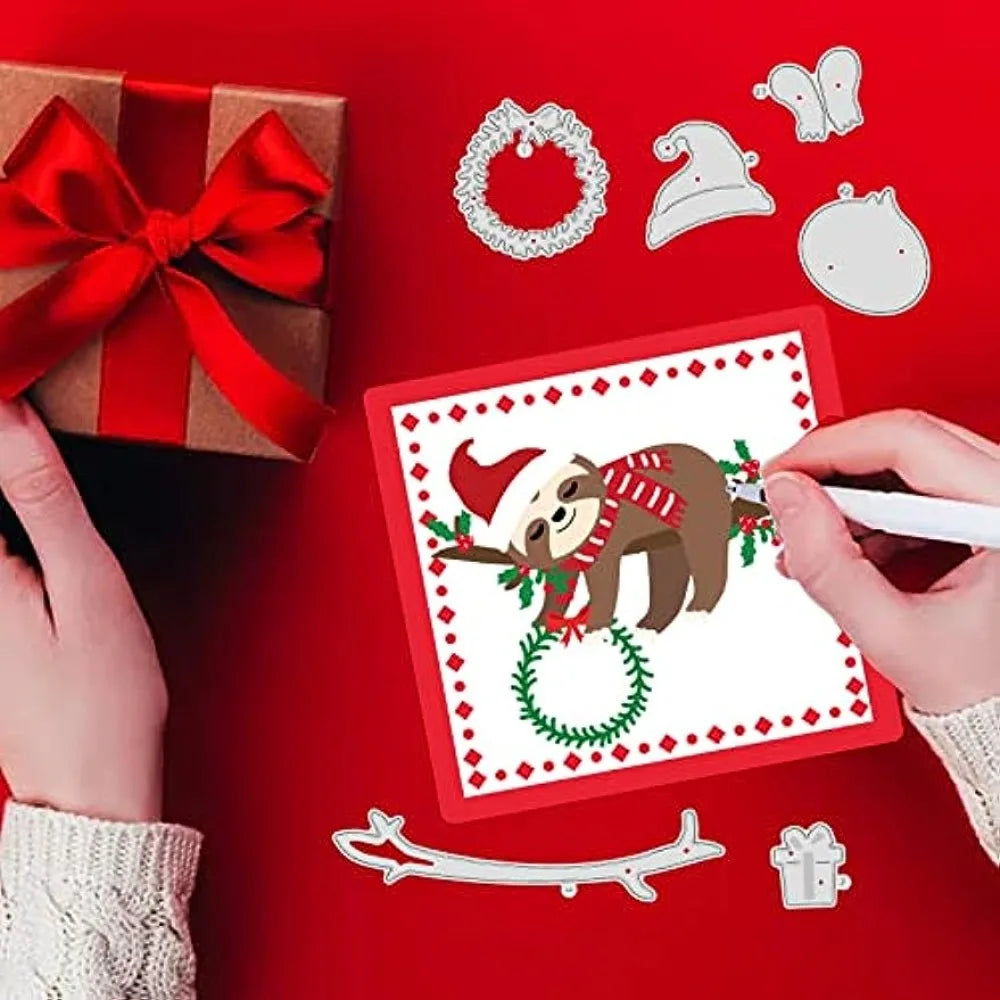 Christmas Sloth Cutting Dies for Scrapbooking DIY Craft