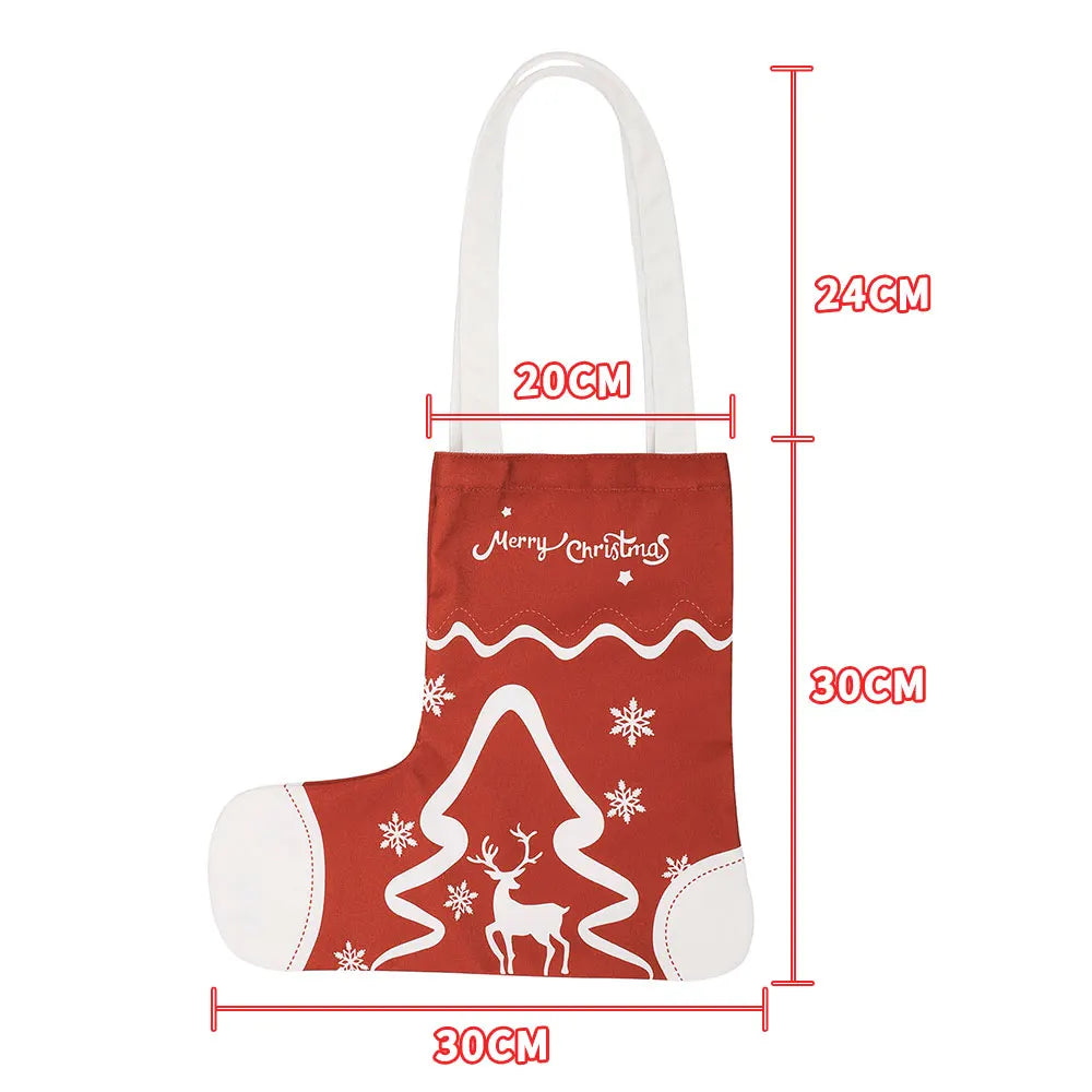 Christmas Tote Bags Canvas Reusable Grocery Bags Large