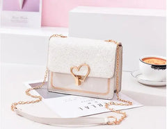 Chuwanglin Chain Messenger Shoulder Bag Sequin Leather