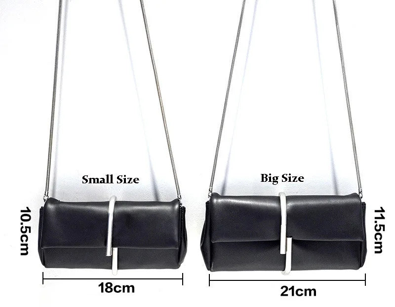 Chuwanglin Snake Bone Chain Shoulder Bag Paper Clip Clutch for Women