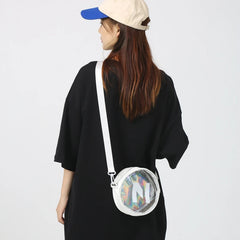 Circle Shape Laser Hologram Sympony See Through Waterproof Carry Bags