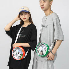 Circle Shape Laser Hologram Sympony See Through Waterproof Carry Bags