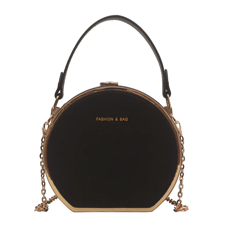 Circular Shoulder Bag for Women Small Flap Handbag