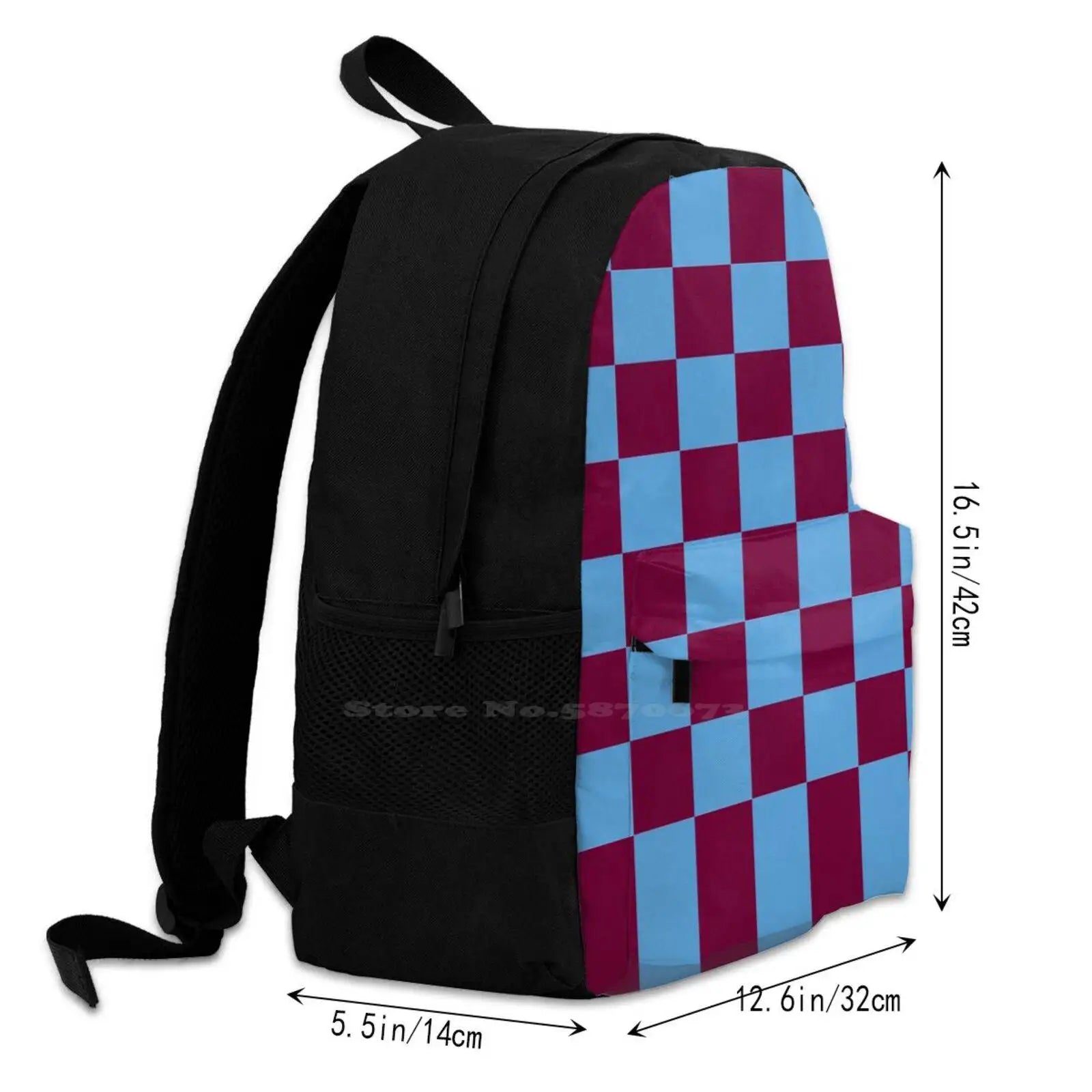 AVFC Villains Claret and Checkered Fan Flag Backpack