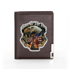 American Soldiers Leather Wallet Billfold Slim Credit Card/ID Holders