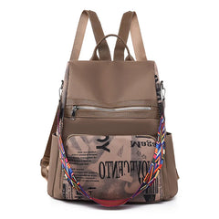 Casual Oxford Women's Backpack Patchwork Print Student Girls School Bags
