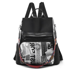 Casual Oxford Women's Backpack Patchwork Print Student Girls School Bags
