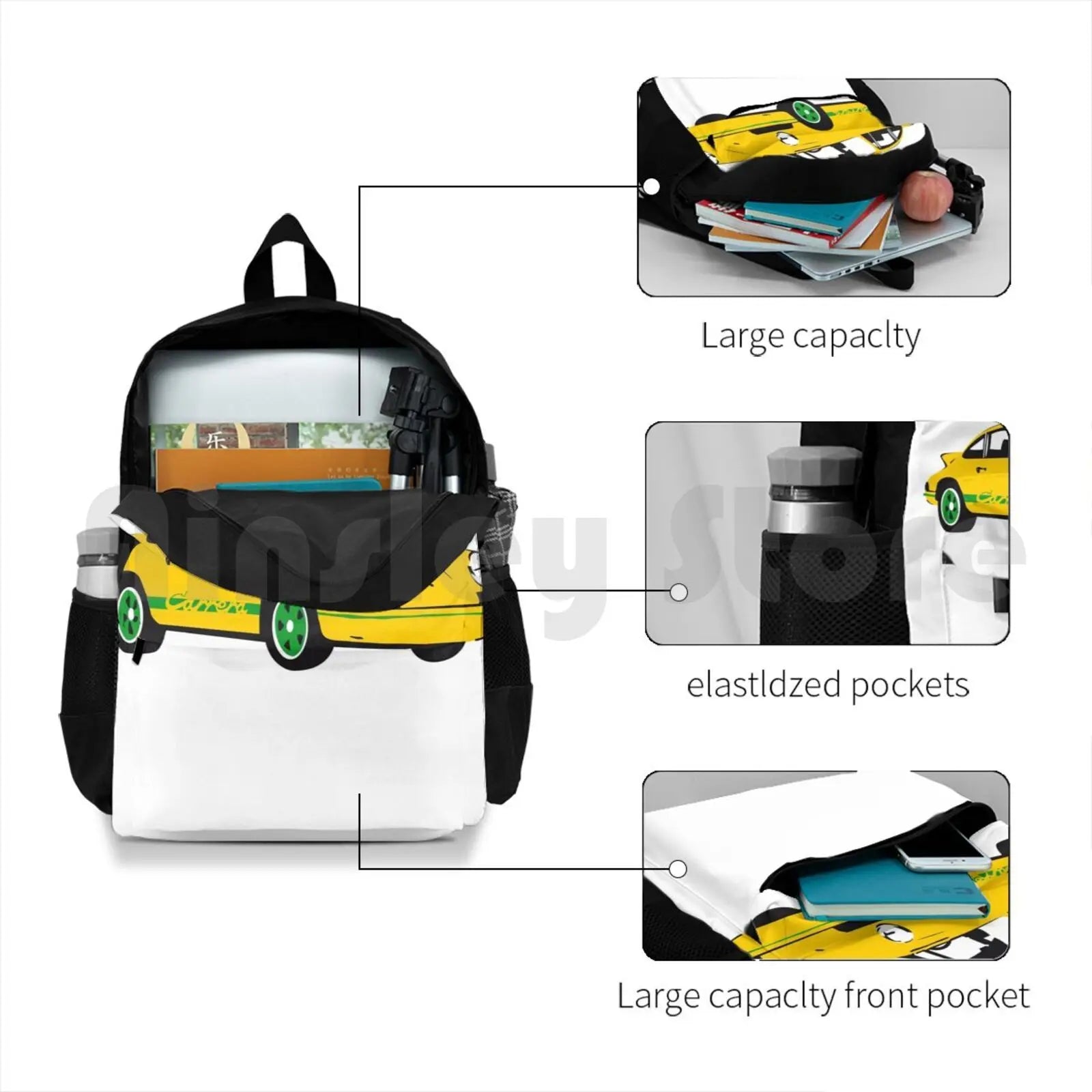 Vintage Outdoor Hiking Backpack Classic Yellow