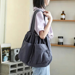 Vintage Canvas Bag Women's Handbag Shoulder Shopping Purse