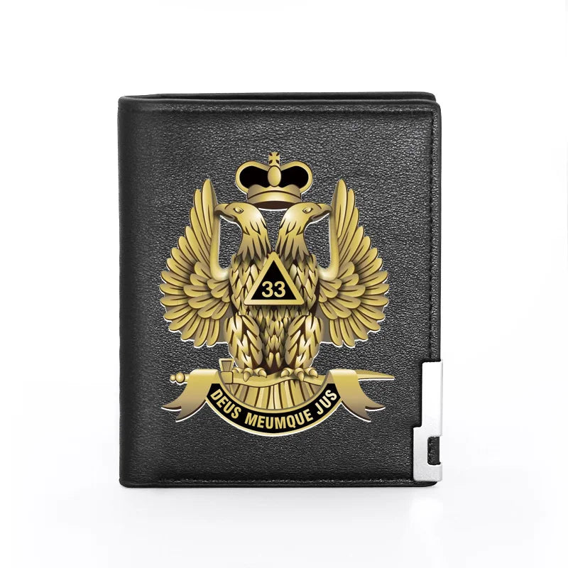 Classic Freemason 33 Deumque Jus Eagle Leather Wallet