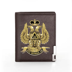 Classic Freemason 33 Deumque Jus Eagle Leather Wallet