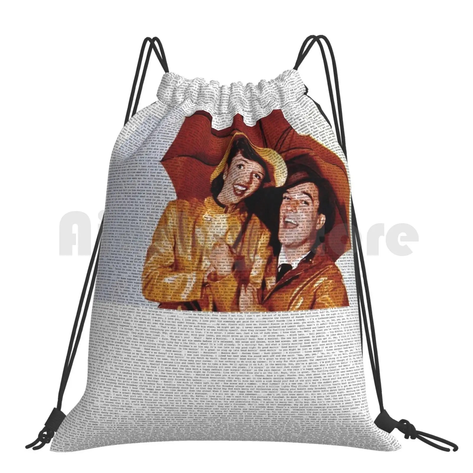 Movie Script Singing In The Rain Drawstring Bag Gym Waterproof