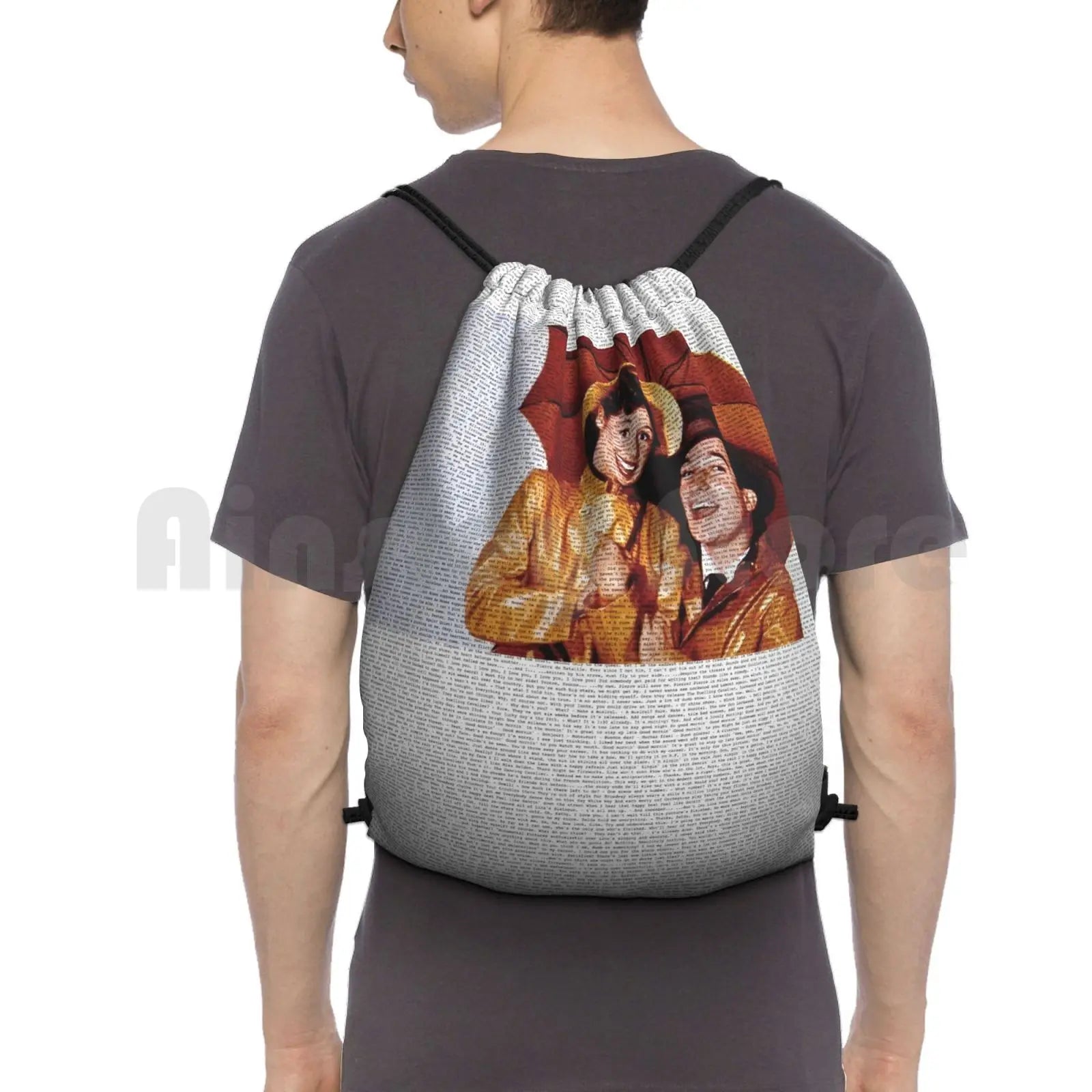 Movie Script Singing In The Rain Drawstring Bag Gym Waterproof