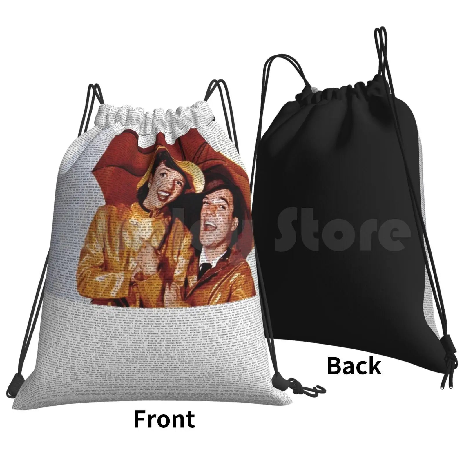 Movie Script Singing In The Rain Drawstring Bag Gym Waterproof
