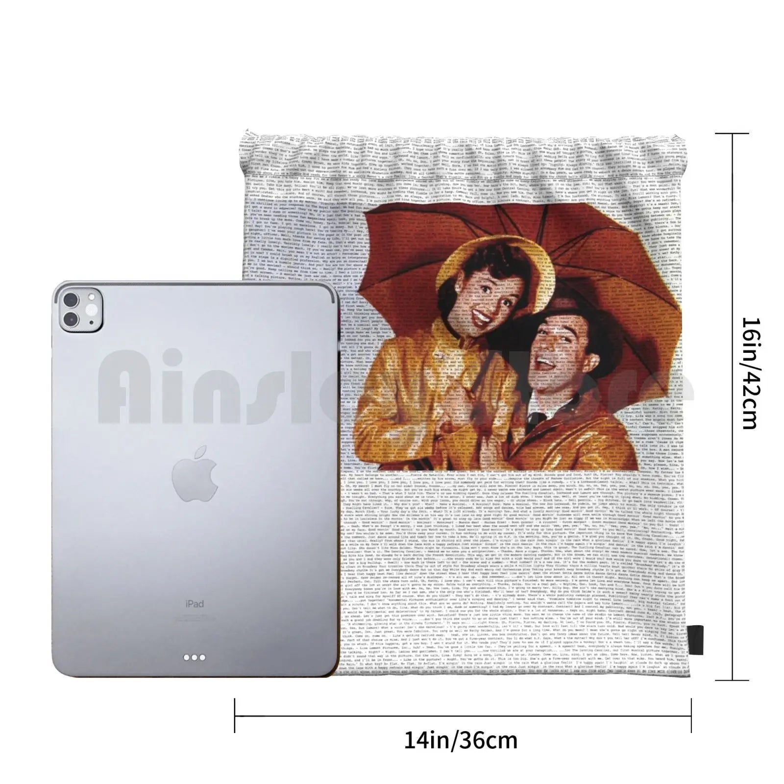 Movie Script Singing In The Rain Drawstring Bag Gym Waterproof