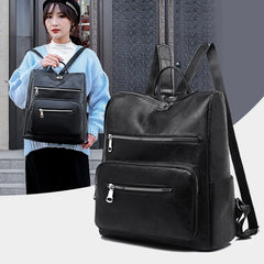 PU Leather Backpack for Women Waterproof Bagpack Anti-theft Travel Rucksack