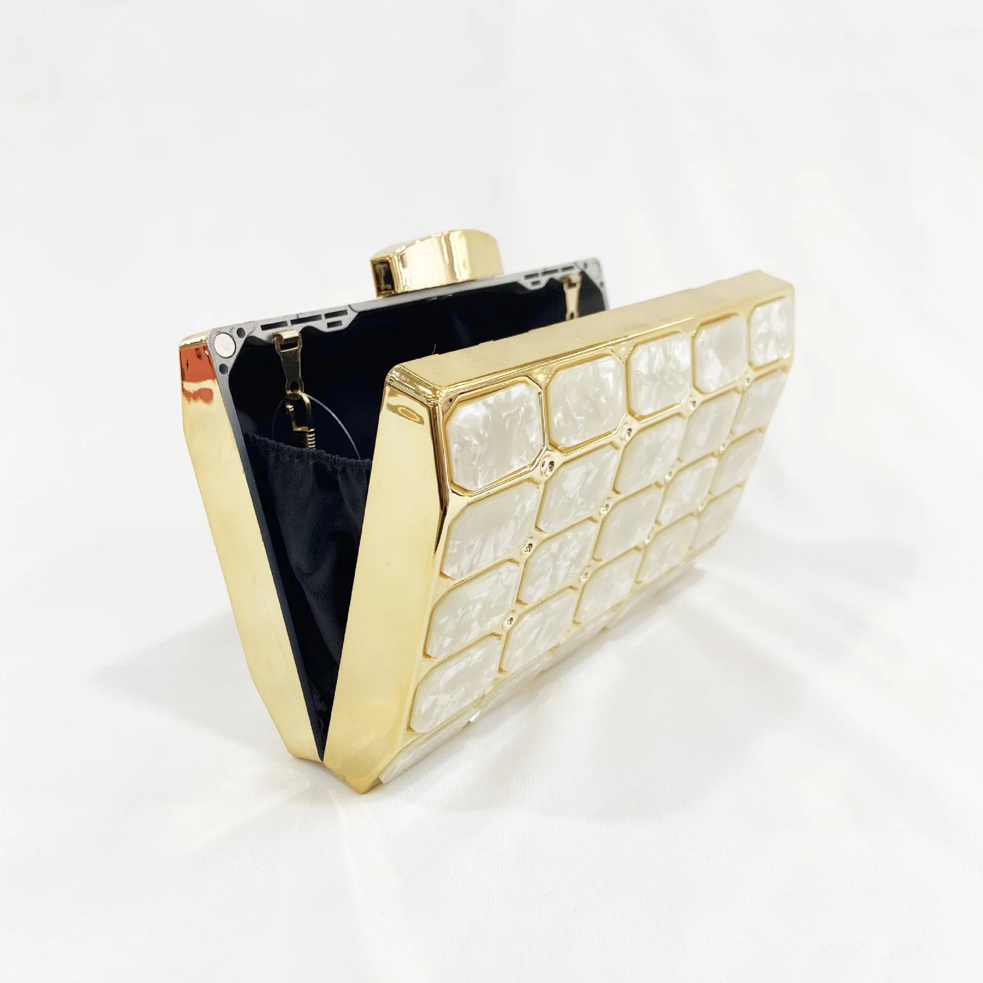 Retro Stone Grain Square Handbag for Wedding Party Clutch
