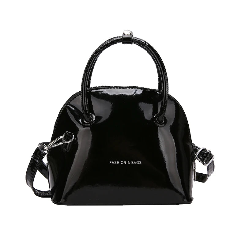 Bright Leather Shell Handbag Women Mini Clutch Crossbody Bag