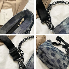 Vintage Distressed Cross Body Shoulder Bag with 2 Straps