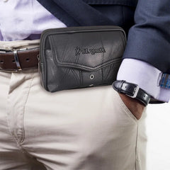 Classic Texture Men Pu Leather Fanny Waist Bag