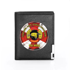 USSR Leather Wallet Military Men Women Billfold Credit Card Holders