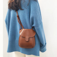 Vintage Messenger Bag Saddle Flap Shoulder Bag PU Leather Crossbody